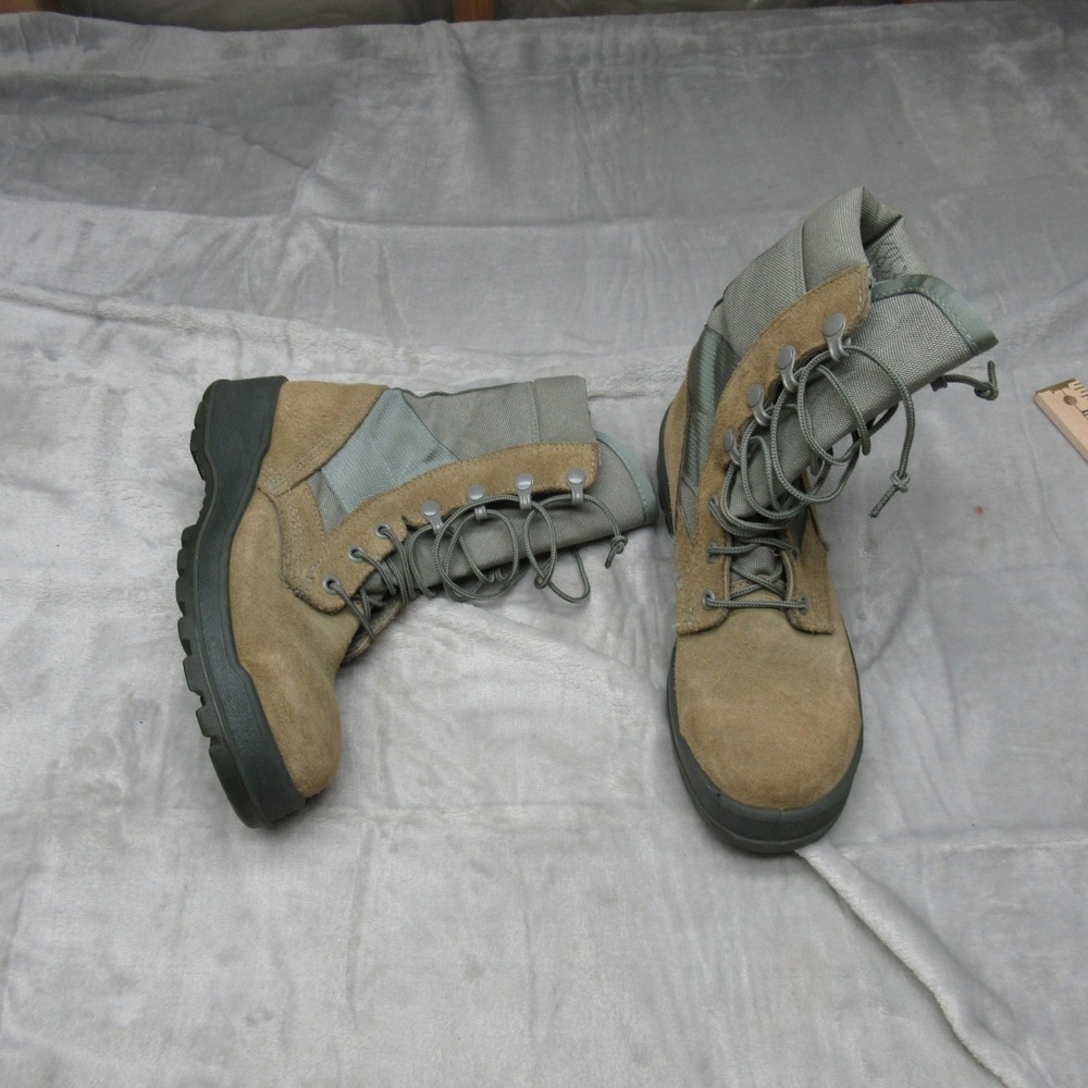 Mens Combat Boots US4 Military Lace‎ Up Vibram Sole Suede Closed Toe ASTMF2413